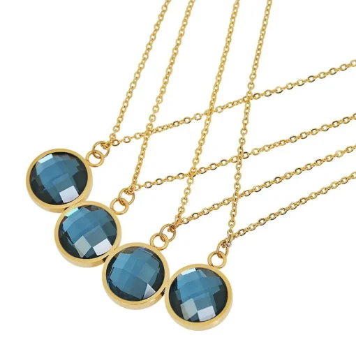 Collier et pendentif Femme Edforce 05-0989-N - Acier Doré
