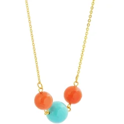 Collier et pendentif Femme Edforce 341-0073-S - Acier Doré
