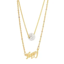 Collier et pendentif Femme Edforce 165-0157-S - Acier Doré