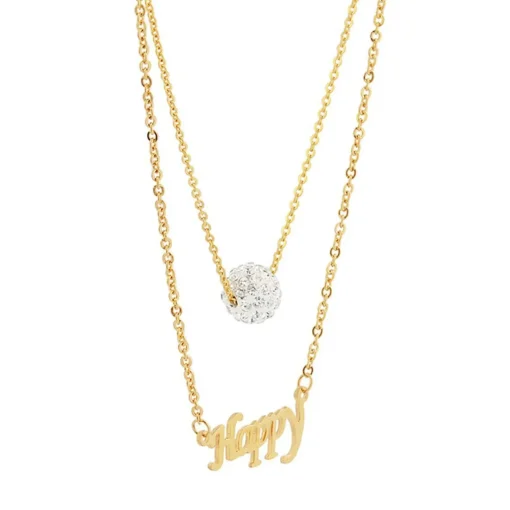 Collier et pendentif Femme Edforce 165-0157-S - Acier Doré