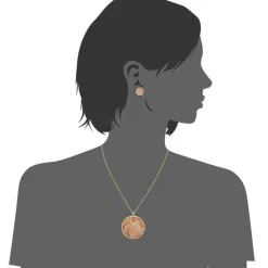 Collier et pendentif Femme Edforce 93-0917-S - Acier Doré