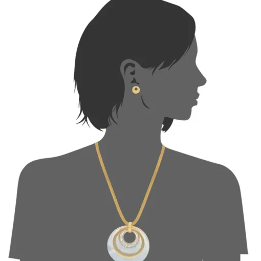 Collier et pendentif Femme Edforce 93-0840-S - Acier Doré