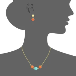 Collier et pendentif Femme Edforce 341-0073-S - Acier Doré