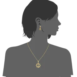 Collier et pendentif Femme Edforce 90-0396-S - Acier Doré