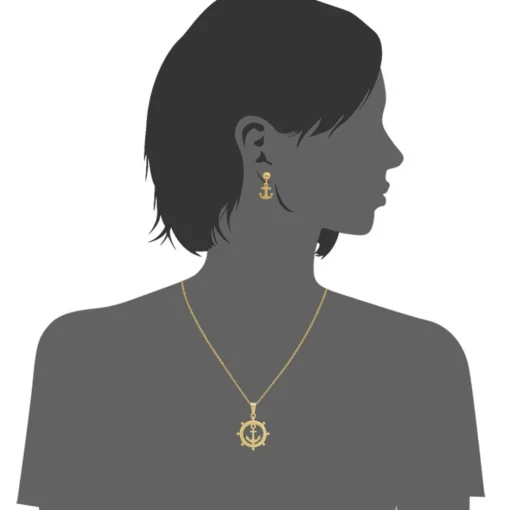 Collier et pendentif Femme Edforce 90-0396-S - Acier Doré