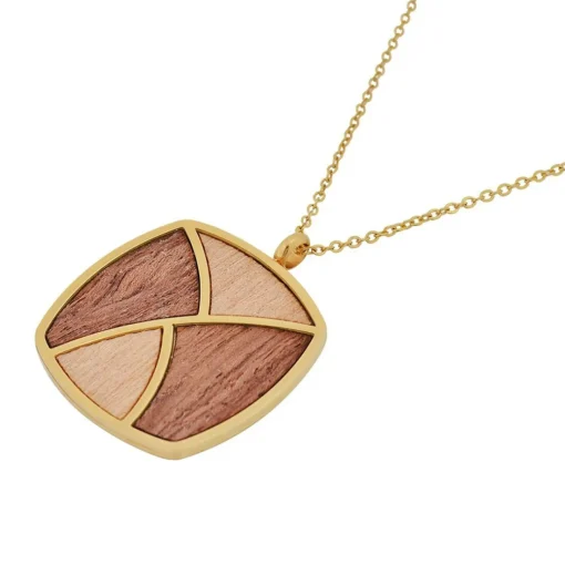 Collier et pendentif Femme Edforce 93-0916-S - Acier Doré