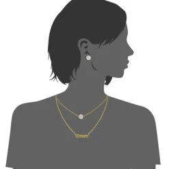 Collier et pendentif Femme Edforce 165-0151-S - Acier Doré
