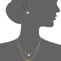 Collier et pendentif Femme Edforce 165-0157-S - Acier Doré