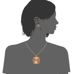Collier et pendentif Femme Edforce 93-0916-S - Acier Doré
