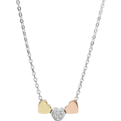 Collier et pendentif Fossil Bijoux JF02856998 - Collier et pendentif Acier Doré Argenté et Doré Rose Femme