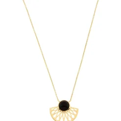 Collier et pendentif Kosma Mia BNS08175-ONXBK - Métal Doré Jaune & Onyx Noir Femme