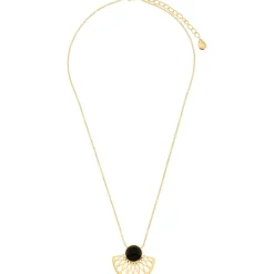 Collier et pendentif Kosma Mia BNS08175-ONXBK - Métal Doré Jaune & Onyx Noir Femme