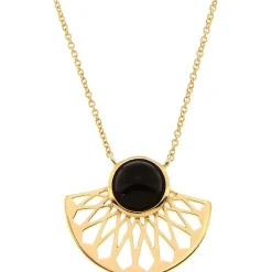 Collier et pendentif Kosma Mia BNS08175-ONXBK - Métal Doré Jaune & Onyx Noir Femme