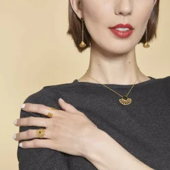 Collier et pendentif Kosma Mia BNS08175-ONXBK - Métal Doré Jaune & Onyx Noir Femme