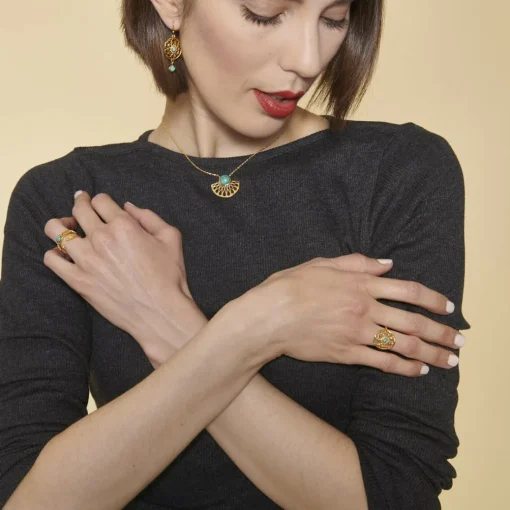 Collier et pendentif Kosma Mia BNS08175-OCTUBU - Métal Doré Jaune & Turquoise Femme