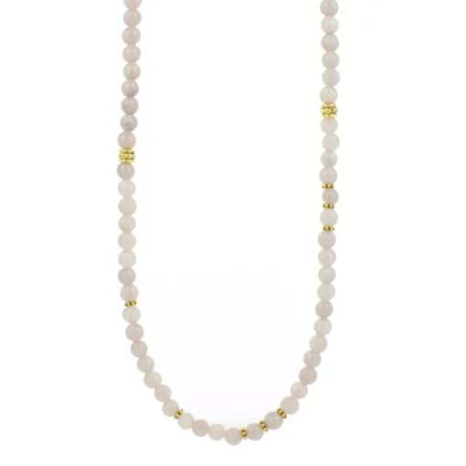 Collier et pendentif Les Interchangeables A59273 - Sautoir Bobo Chic Beige Rose Femme