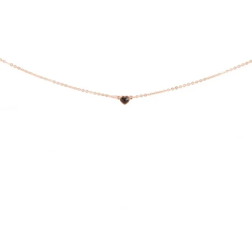 Collier et pendentif Les Interchangeables A59217 - Coeur Doré Rose Femme