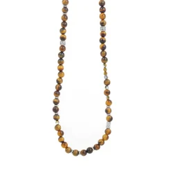 Collier et pendentif Les Interchangeables A60205 - Sautoir Bobo Chic Oeil du Tigre Femme