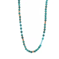 Collier et pendentif Les Interchangeables A59296 - Sautoir Bobo Chic Bleu Gris Femme
