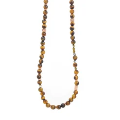Collier et pendentif Les Interchangeables A60204 - Sautoir Bobo Chic Oeil du Tigre Femme