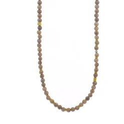 Collier et pendentif Les Interchangeables A59275 - Sautoir Bobo Chic Beige Rosé / foncé Femme