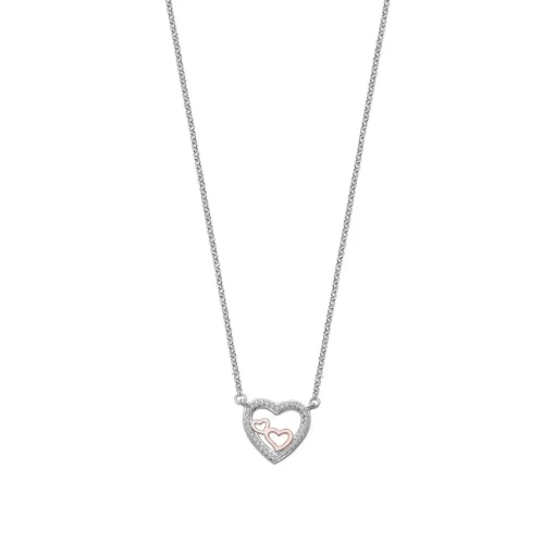 Collier et pendentif Lotus Silver LP1856-1/1 - coeur cv moments Argent Femme