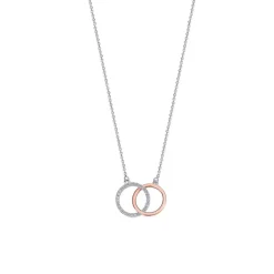 Collier et pendentif Lotus Silver LP1955-1/1 - 2 cercles moments Argent Femme