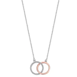 Collier et pendentif Lotus Silver LP1955-1/1 - 2 cercles moments Argent Femme