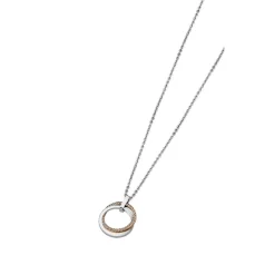 Collier et pendentif Privelege LS1780-1-2 - Collier et pendentif Cristaux Double Anneaux Femme