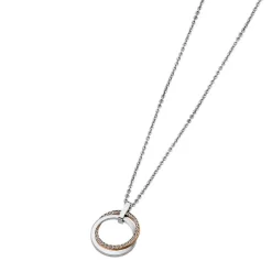 Collier et pendentif Privelege LS1780-1-2 - Collier et pendentif Cristaux Double Anneaux Femme