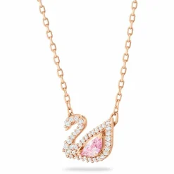 Collier et pendentif Swarovski 5469989 - Collier et pendentif Cigne Doré Rose Femme