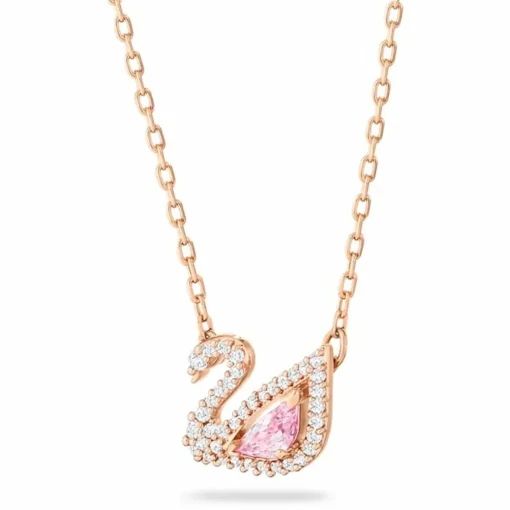 Collier et pendentif Swarovski 5469989 - Collier et pendentif Cigne Doré Rose Femme