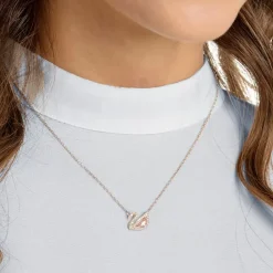 Collier et pendentif Swarovski 5469989 - Collier et pendentif Cigne Doré Rose Femme