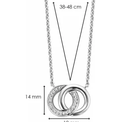 Collier et pendentif Ti Sento 3822ZI - Collier et pendentif Anneaux entrelacés Argent Femme
