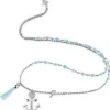 Collier et pendentif UBN85113 - Talisman Acier Bleu ciel Et pendentif Ancre Femme