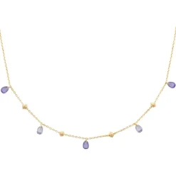 Collier fantaisie femme cristal violet plaqué or Maison de la Bijouterie UW404Z45