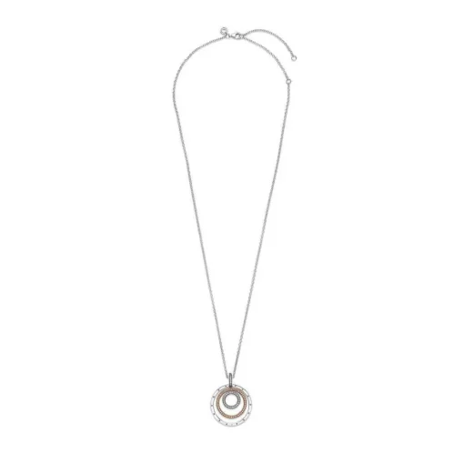 Collier femme Collier avec Pendentif Cercles Bimatières Pandora Pandora Signature - 389483C01 Argent