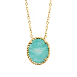 Collier femme amazonite plaqué or Maison de la Bijouterie UW35V345