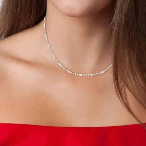 Collier femme Angèle M - B2376-ARGENT Acier Argent