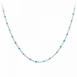 Collier femme Angèle M - B2380-BLEU Acier Argent