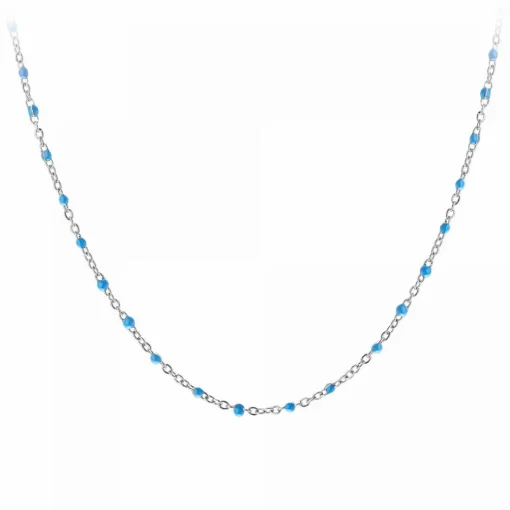 Collier femme Angèle M - B2380-BLEU Acier Argent