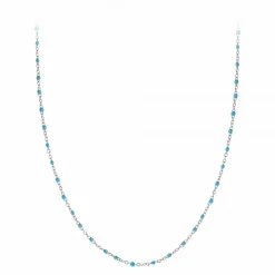 Collier femme Angèle M - B2380-BLEU Acier Argent