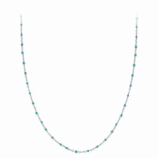 Collier femme Angèle M - B2380-BLEU Acier Argent