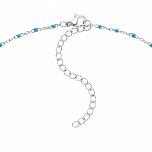 Collier femme Angèle M - B2380-BLEU Acier Argent