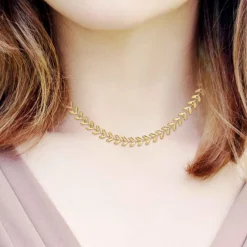 Collier femme Angèle M - B2881-DORE Acier Doré