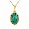 Collier femme Angèle M - B2458-MALACHITE Métal Doré