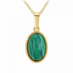 Collier femme Angèle M - B2458-MALACHITE Métal Doré