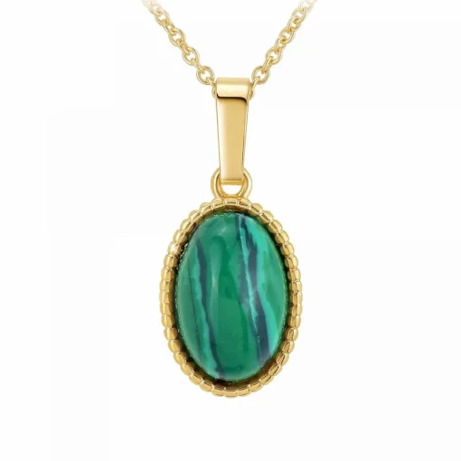 Collier femme Angèle M - B2458-MALACHITE Métal Doré