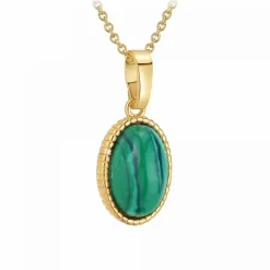 Collier femme Angèle M - B2458-MALACHITE Métal Doré