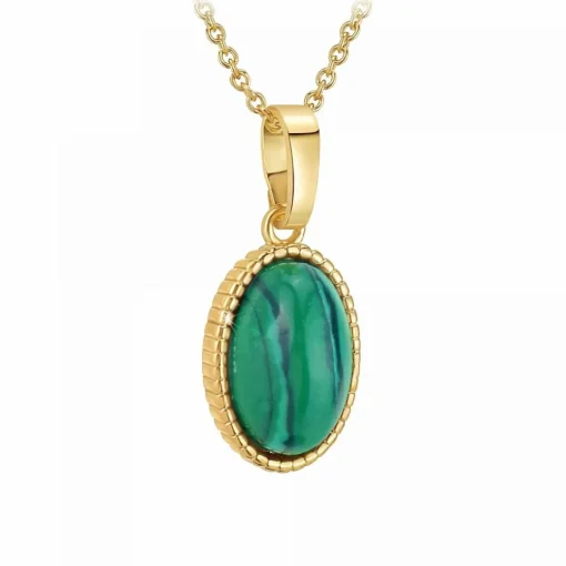 Collier femme Angèle M - B2458-MALACHITE Métal Doré